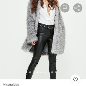 Premium faux fur missguided coat..today only $35